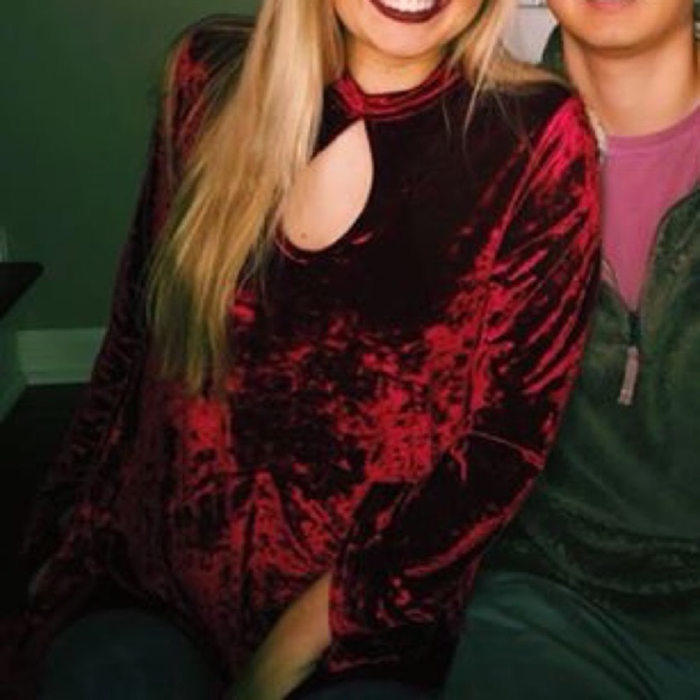 Crushed Velvet Red Top